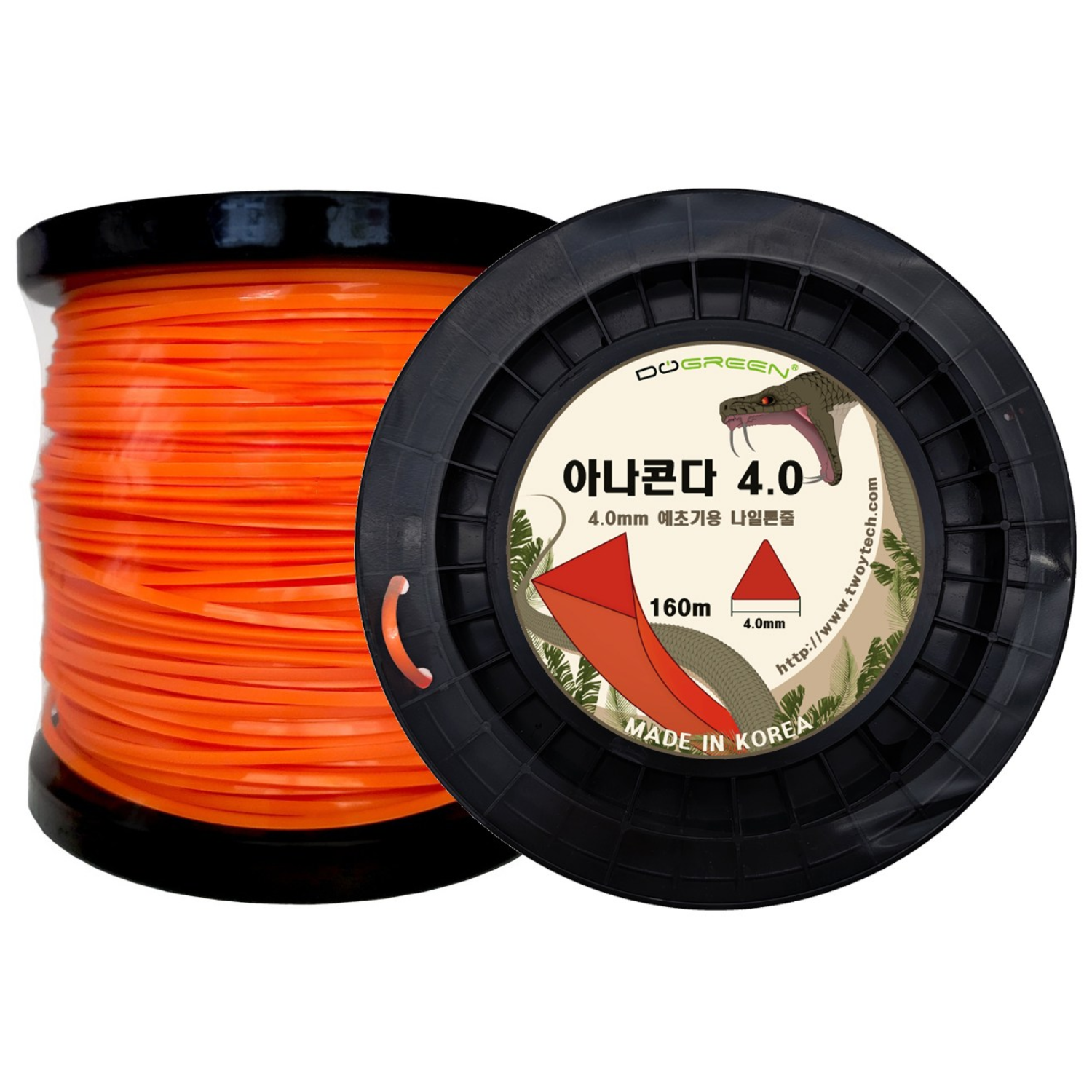 아나콘다4.0 / 삼각 4.0mm 160m / 예초기 대용량 두꺼운 줄 나일론커터 나일론줄, 1개 52,000원