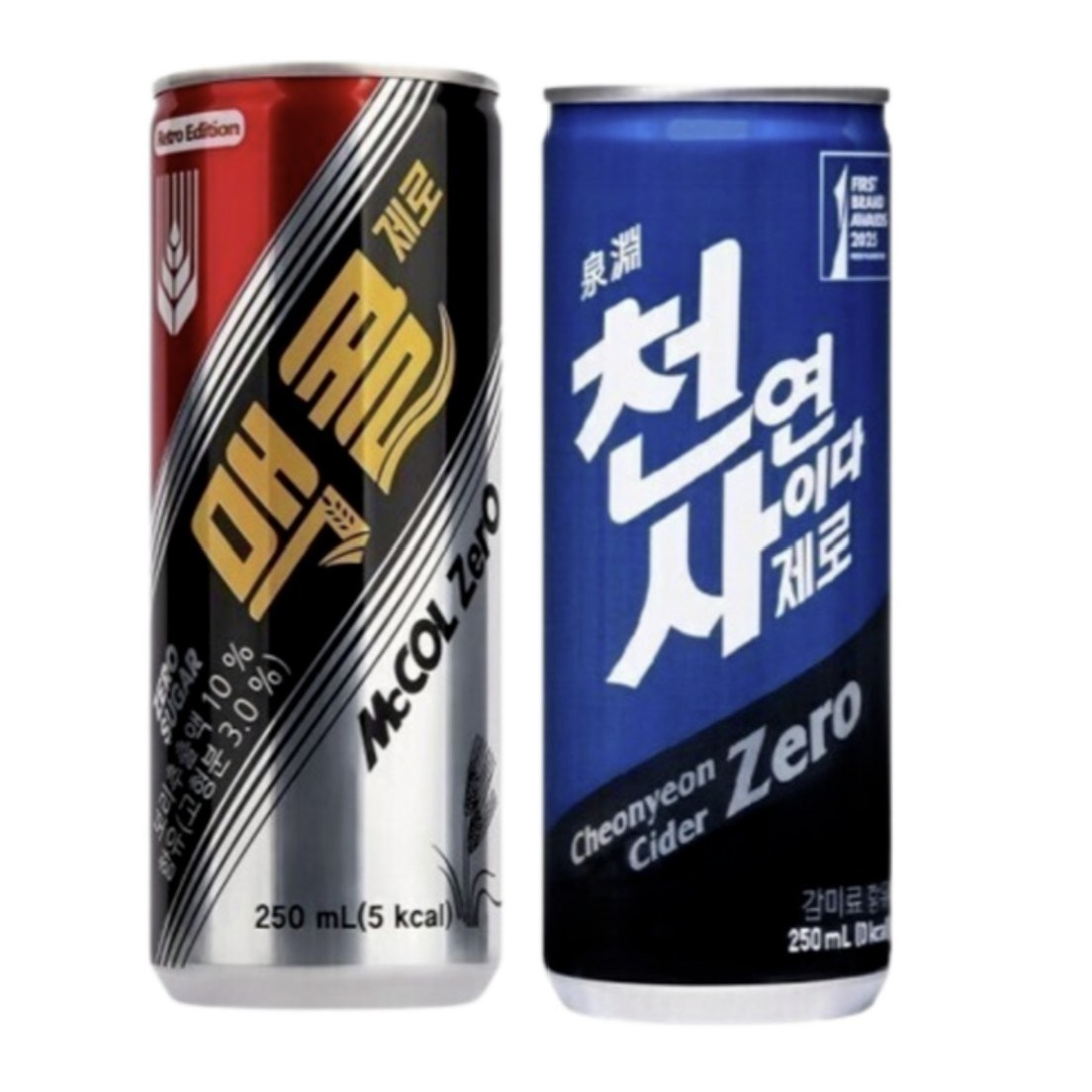 맥콜 제로 250ml 30p + 천연사이다 제로 250ml 30p 34,500원