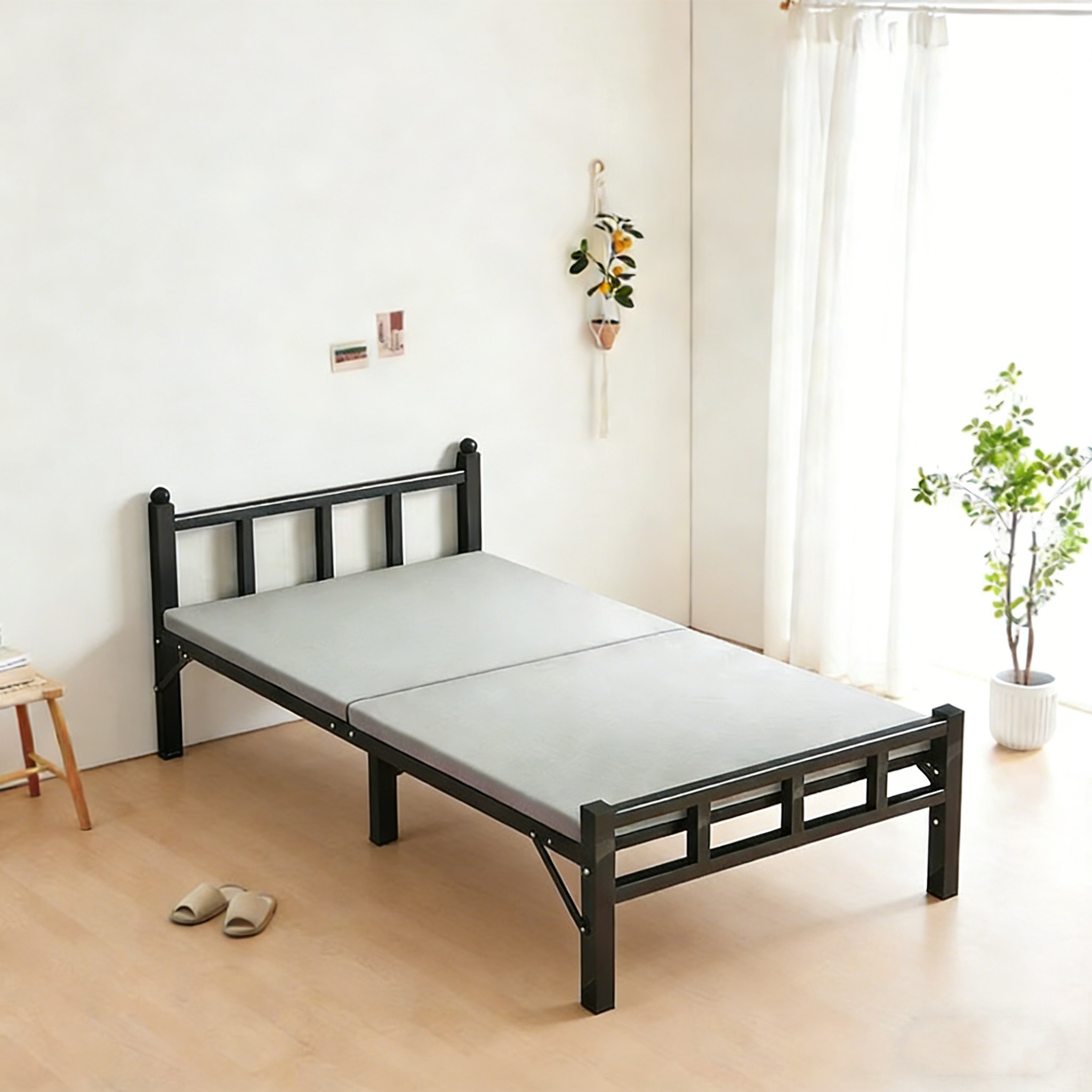 무설치 접이식 침대 휴대용 1인용 접이식 싱글침대, Black 65,800원