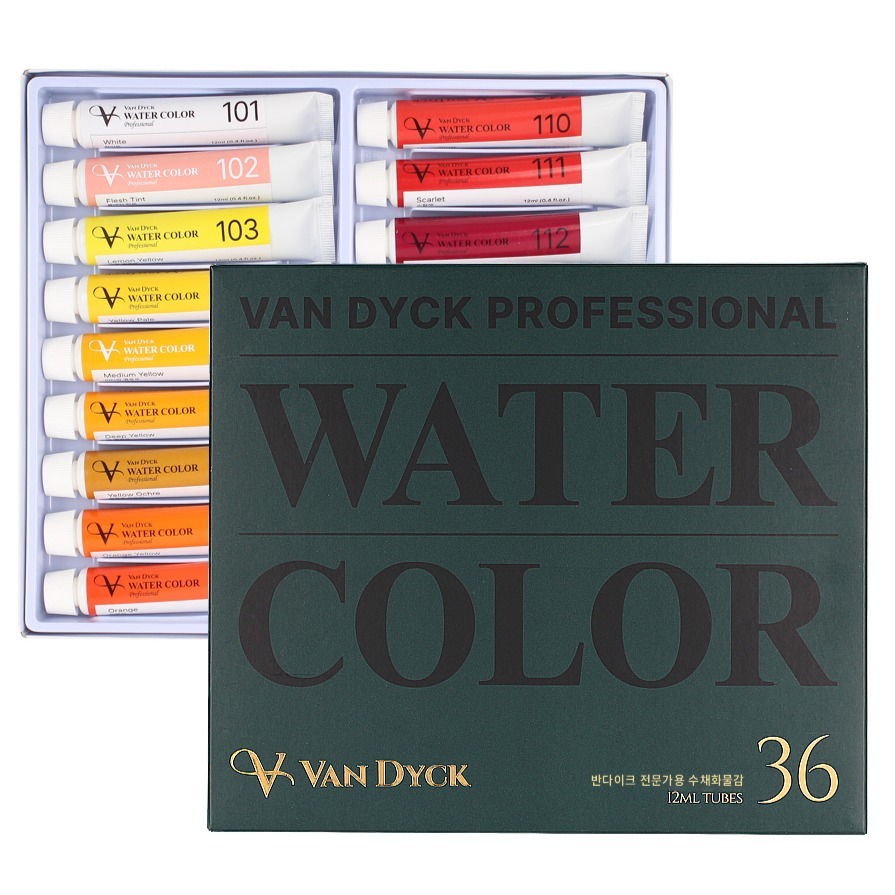 반다이크 전문가용 수채화물감 세트, 12ml, 36색 21,780원