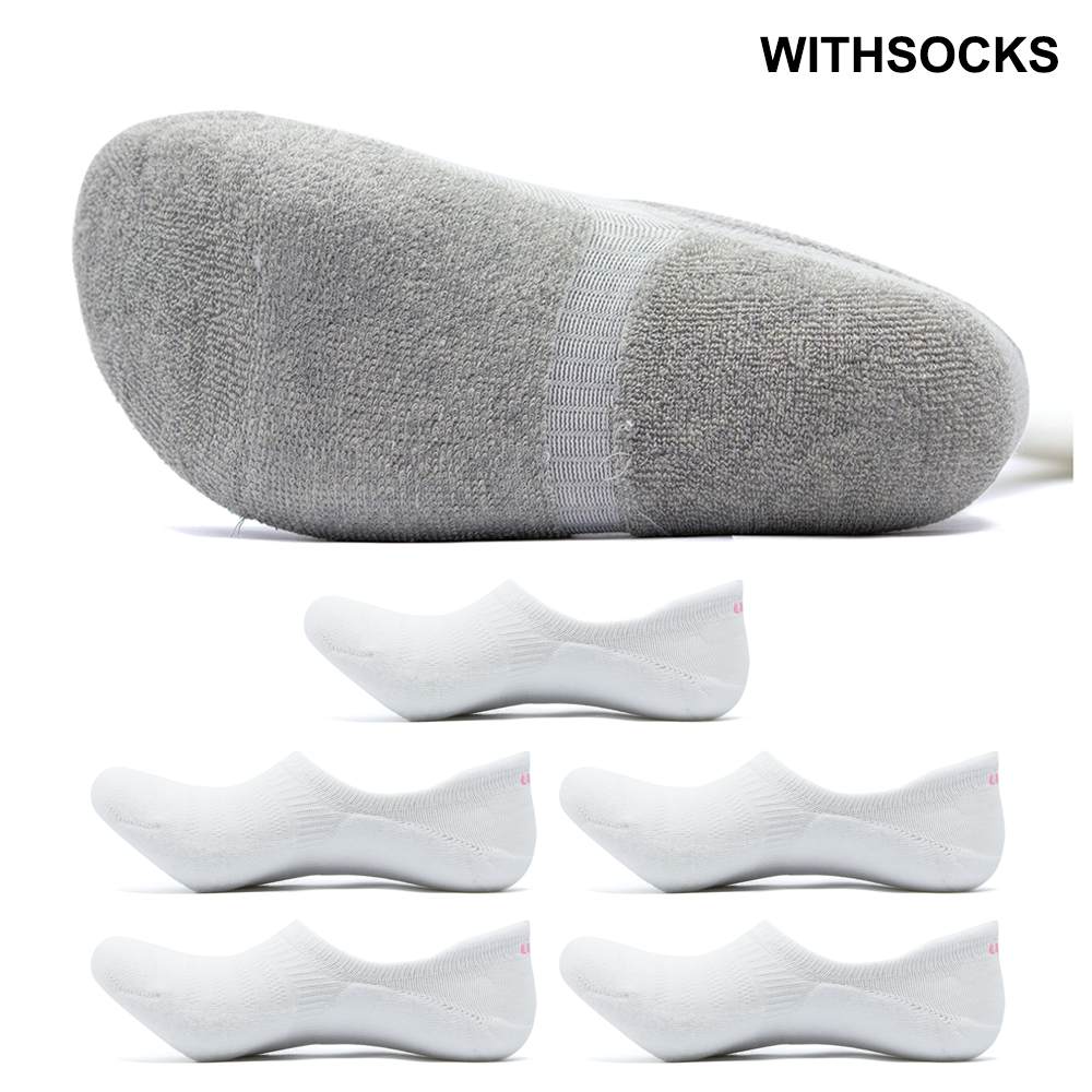 위드삭스 무봉제 심리스 두꺼운 페이크삭스 실리콘덧신 5켤레 벗겨짐방지 탭 9,900원