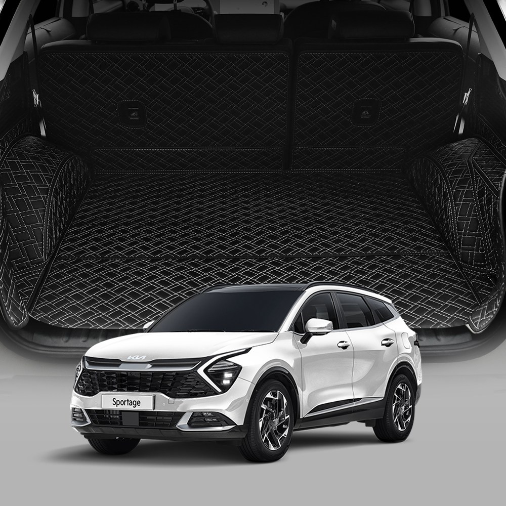 (증정 이벤트)디테일링 우븐블럭 트렁크매트 기아 스포티지 NQ5 가솔린/디젤/하이브리드/LPG, 블랙 x 그레이, 스포티지NQ5 하이브리드 140,000원