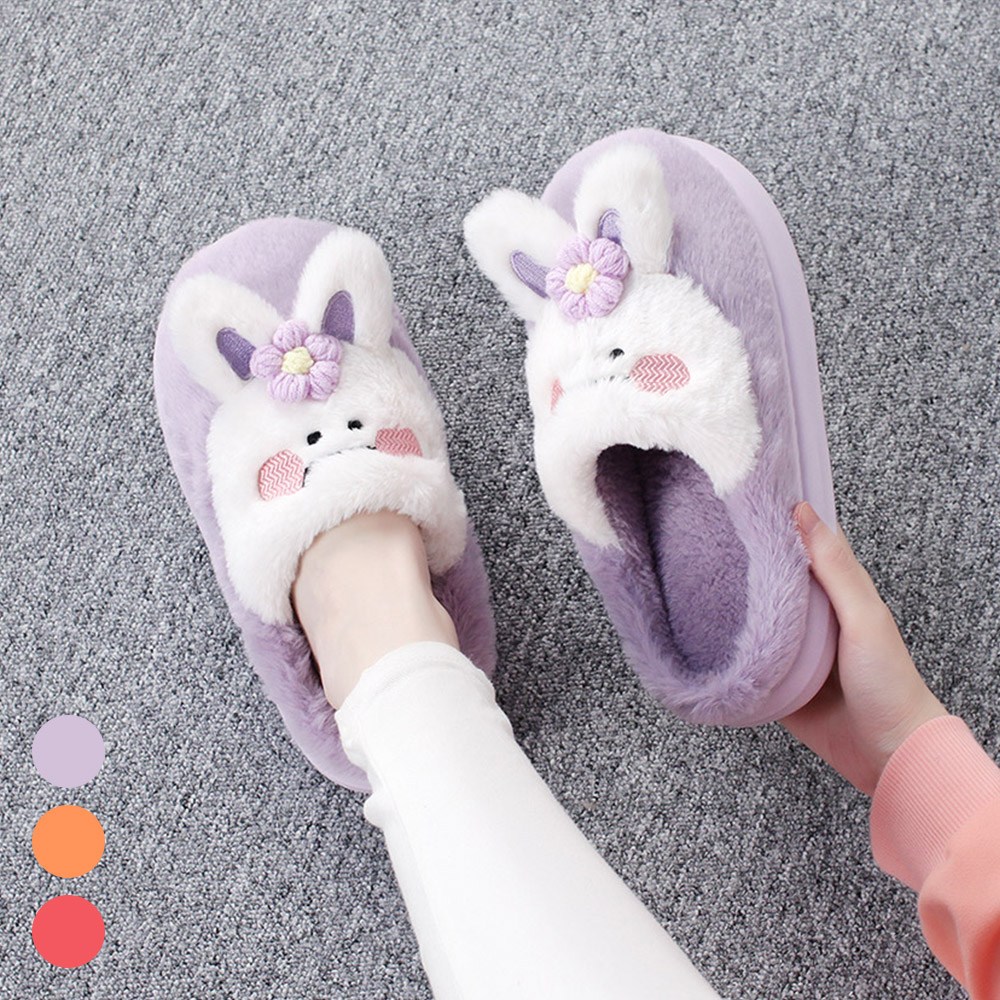 W포그니 여성 토끼 털 슬리퍼 귀여운 푹신한 따뜻한 겨울 신발 거실화 실내화, free 사이즈 9,900원