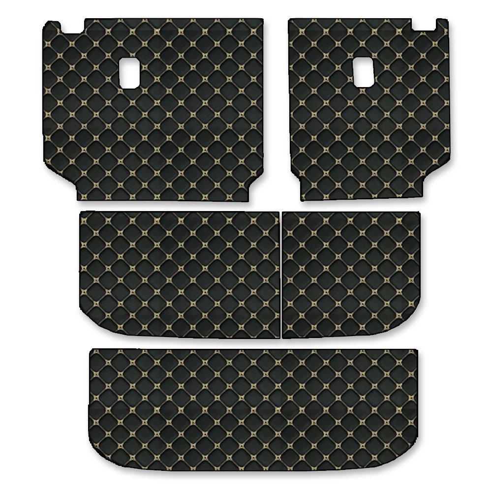 레이 더뉴 레이 레이EV 전용 컨셉토 가죽 퀼팅 등커버 트렁크매트 세트 (2열 일체형 시트 불가), 블랙+골드스티치 52,000원