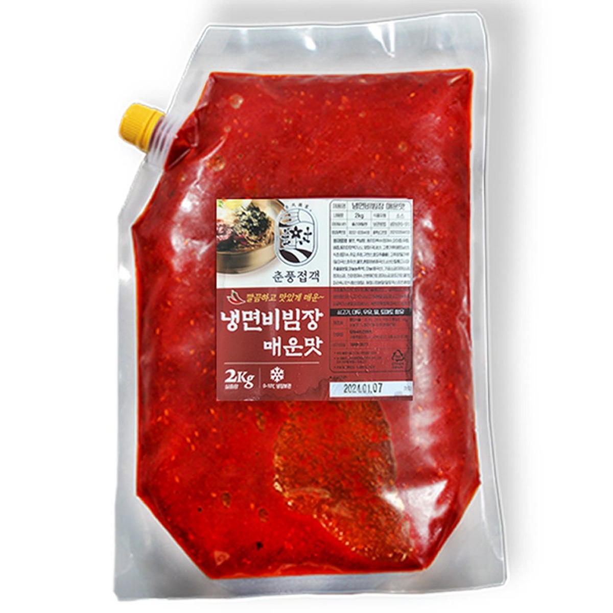 춘풍접객 냉면 비빔장 매운맛 2kg (6개) 업소용 양념장 막국수 쫄면 소스 냉면장 식당용, 6개, 2kg 91,000원