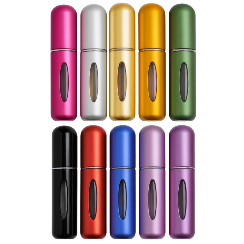 미라클다인 휴대용 미니 향수 공병세트, 10개, 핫핑크블루연핑크레드실버연보라애플그린엘로우블랙 골드 14,900원