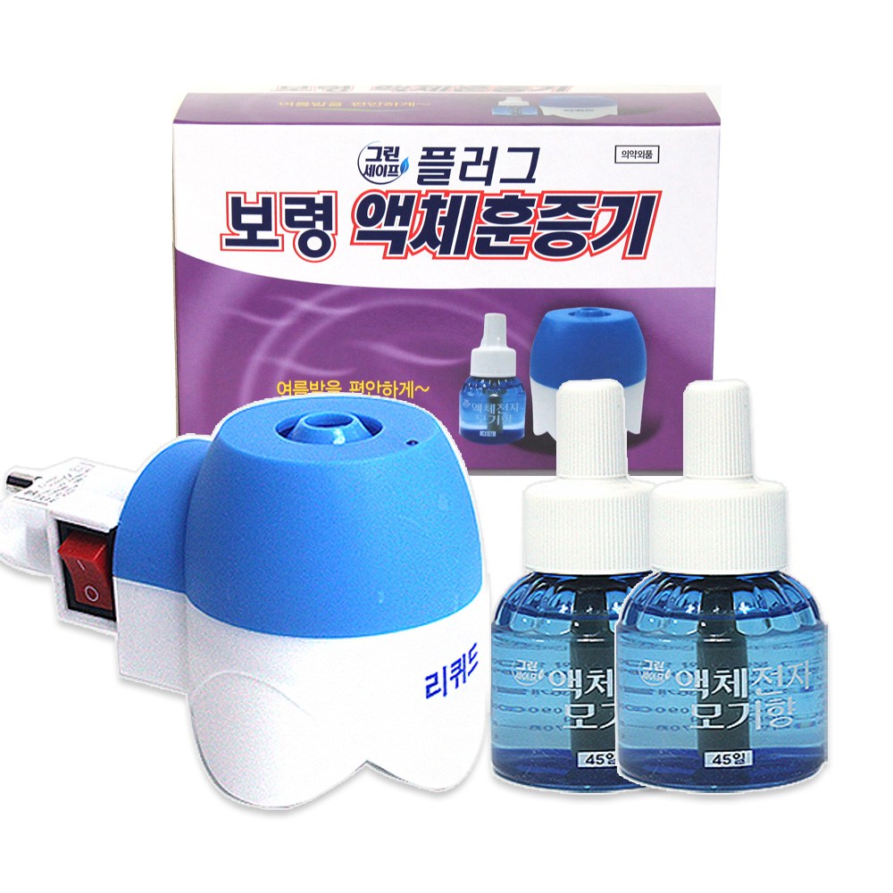 보령제약 그린세이프 (액체훈증기1개+모기향2개) 플러그형/전자/훈증기/액체/모기/파리/약/향/퇴치/기피/리필/리퀴드, 1개 8,900원