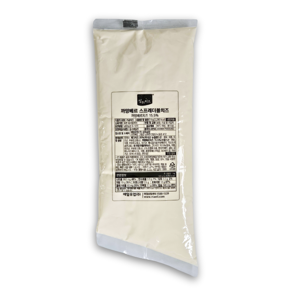 상하치즈 까망베르 스프레더블 치즈 1kg 아이스박스무료 스프래더블 스프레드, 1kg, 1개 17,800원