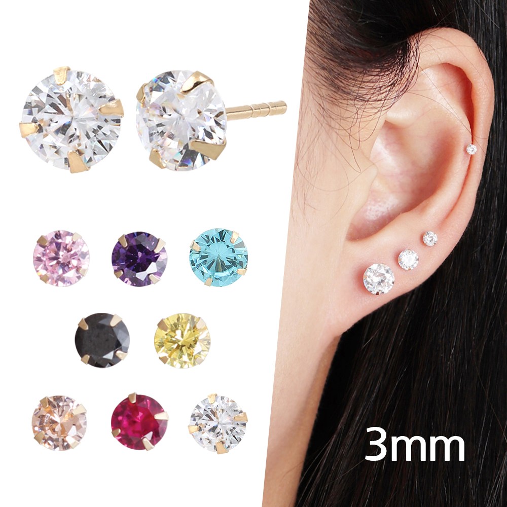 쥬골드 정품 14K 골드 큐빅 귀걸이 한쌍 8색상 14K귀걸이 14K큐빅귀걸이 33,900원