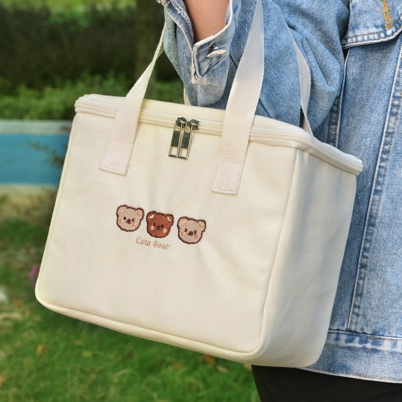 귀여운 곰돌이 보냉백 보온백 도시락가방 쿨러백 캠핑 피크닉가방 어린이집 이유식 가방, 1개 7,500원