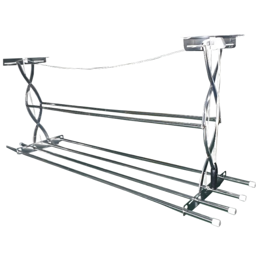 세양아트 2단 3단 상단봉 천장건조대 올 스텐 반자동 베란다 창고 천정 빨래건조대, 실버 59,300원