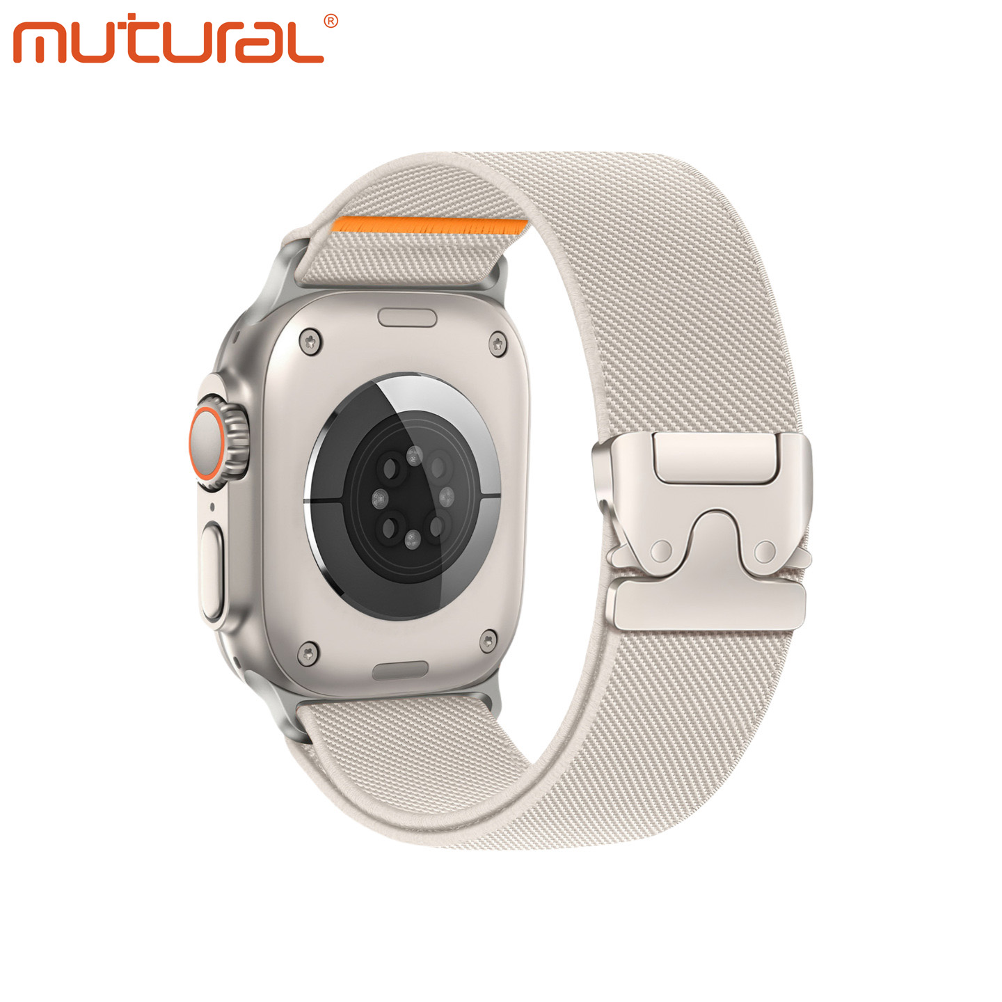 Mutural 애플워치 전기종 호환 파라슈트 버클 나일론 스트랩 패션 밴드, 1개, 아이보리 23,000원