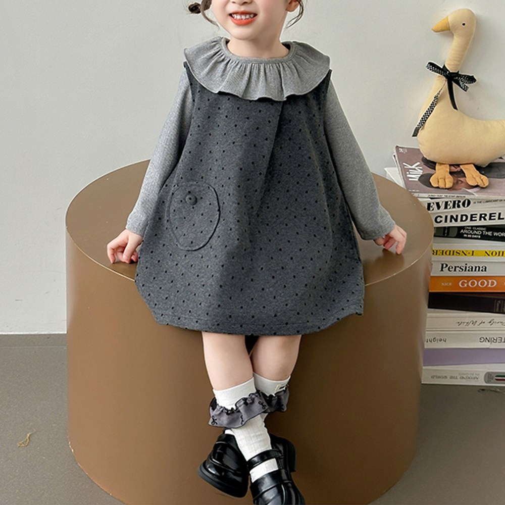 투에그 유아 프릴 도트 원피스 세트 35,000원