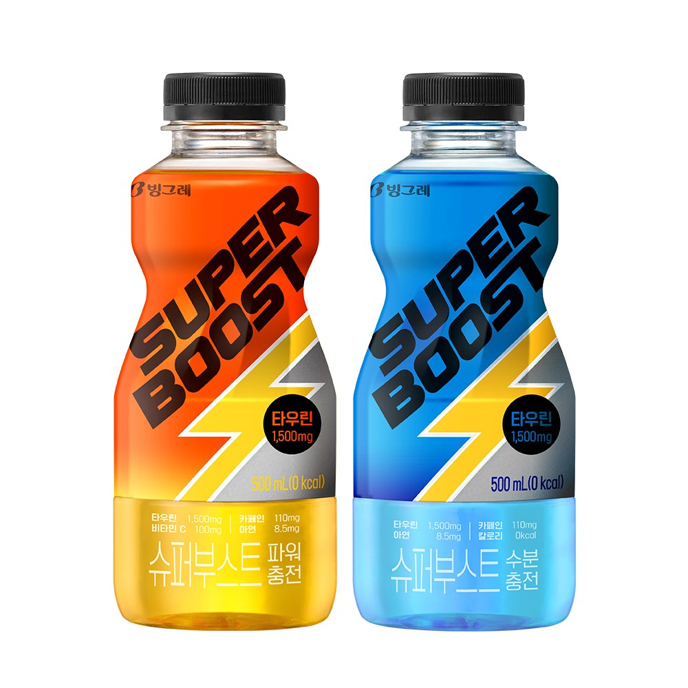 빙그레 슈퍼부스트 에너지드링크 500ml 2종 혼합(파워충전12+수분충전12) 총 24개, 24개, 500ml 23,900원