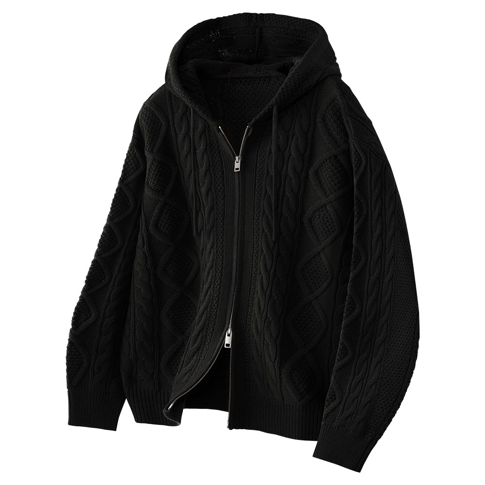 팀스핏 남성용 오버핏 2WAY 아란 꽈배기 니트 후드집업 5Color 45,850원