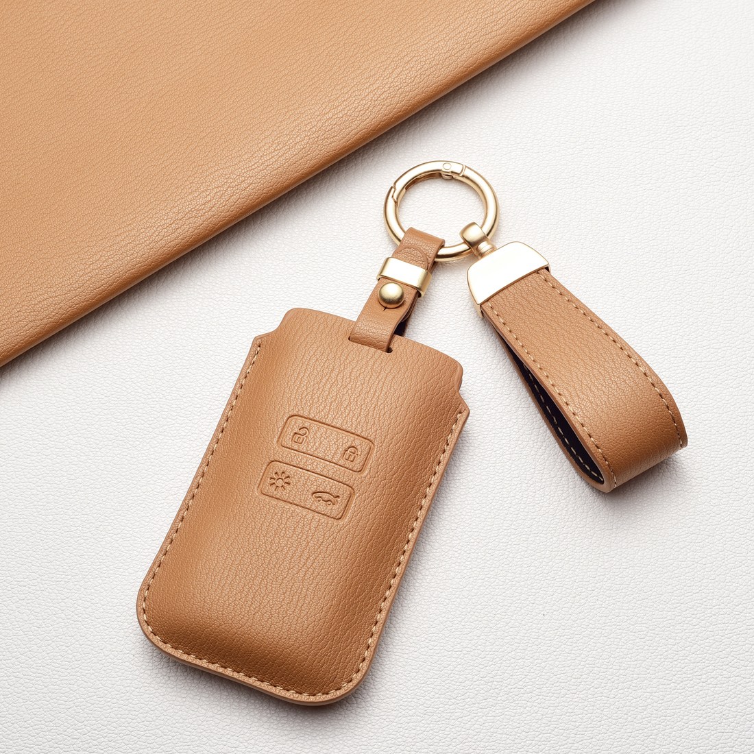 르노삼성 키케이스 QM6 SM6 XM3 아르카나 전용 1:1 호환 가죽 스웨이드 프리미엄 키홀더 방탄 고급감, 르노 Ab 타입, 샌드 브라운 19,900원