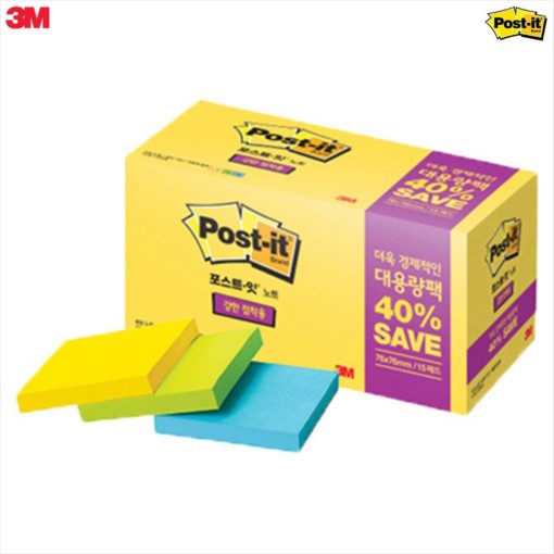 [3M] 포스트잇 대용량팩 SSN 654-15 (76 x 76mm) 1350매 강한점착용 15,750원