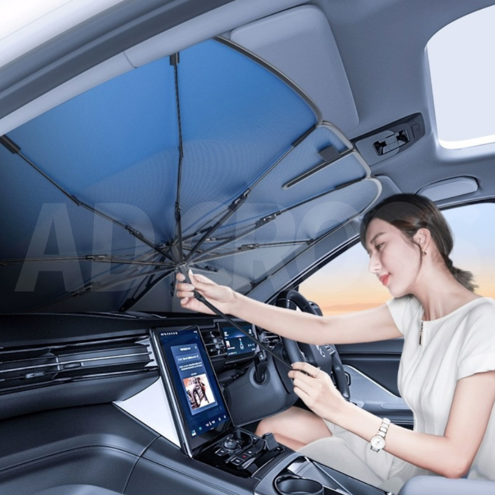 [인포벨] 애드크로스 홈쇼핑 레모토 차량용 햇빛 가리개 차량용 자동차 자외선 차단 앞 유리 우산 가림막 햇빛 가리게 V컷손잡이 폴딩형 16,900원