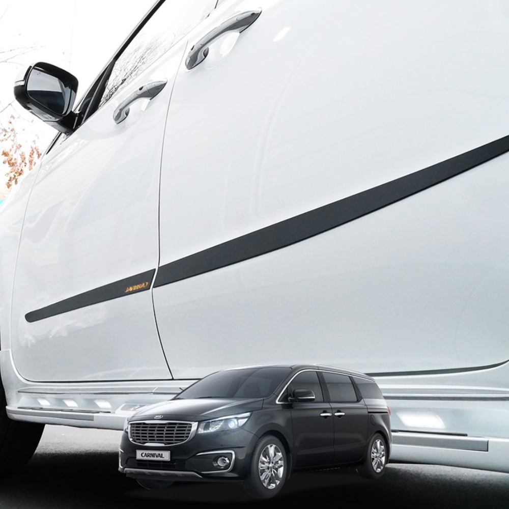 콘보이 올뉴카니발 몰딩 용품 사이드 도어가드 튜닝, 블랙/골드레터링, 1세트 59,900원