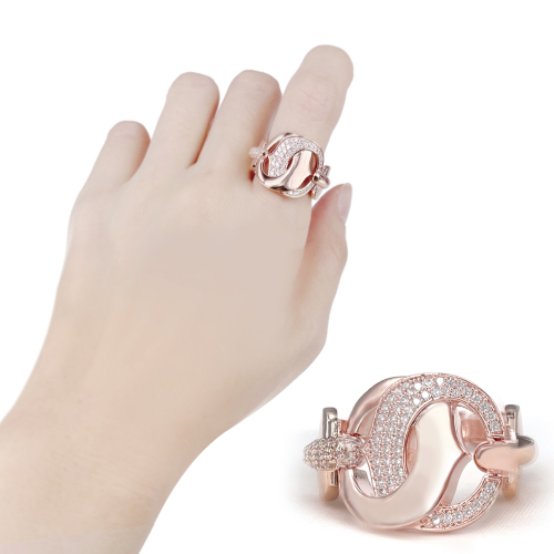 [혜성 주얼리] 카를로스 럭셔리 포인트 로즈골드 프리사이즈 반지 21,700원