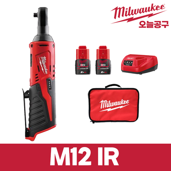 밀워키 M12 IR 202B 충전 전동 임팩 라쳇 렌치 공구 본체+배터리2개+충전기+케이스 포함 215,000원