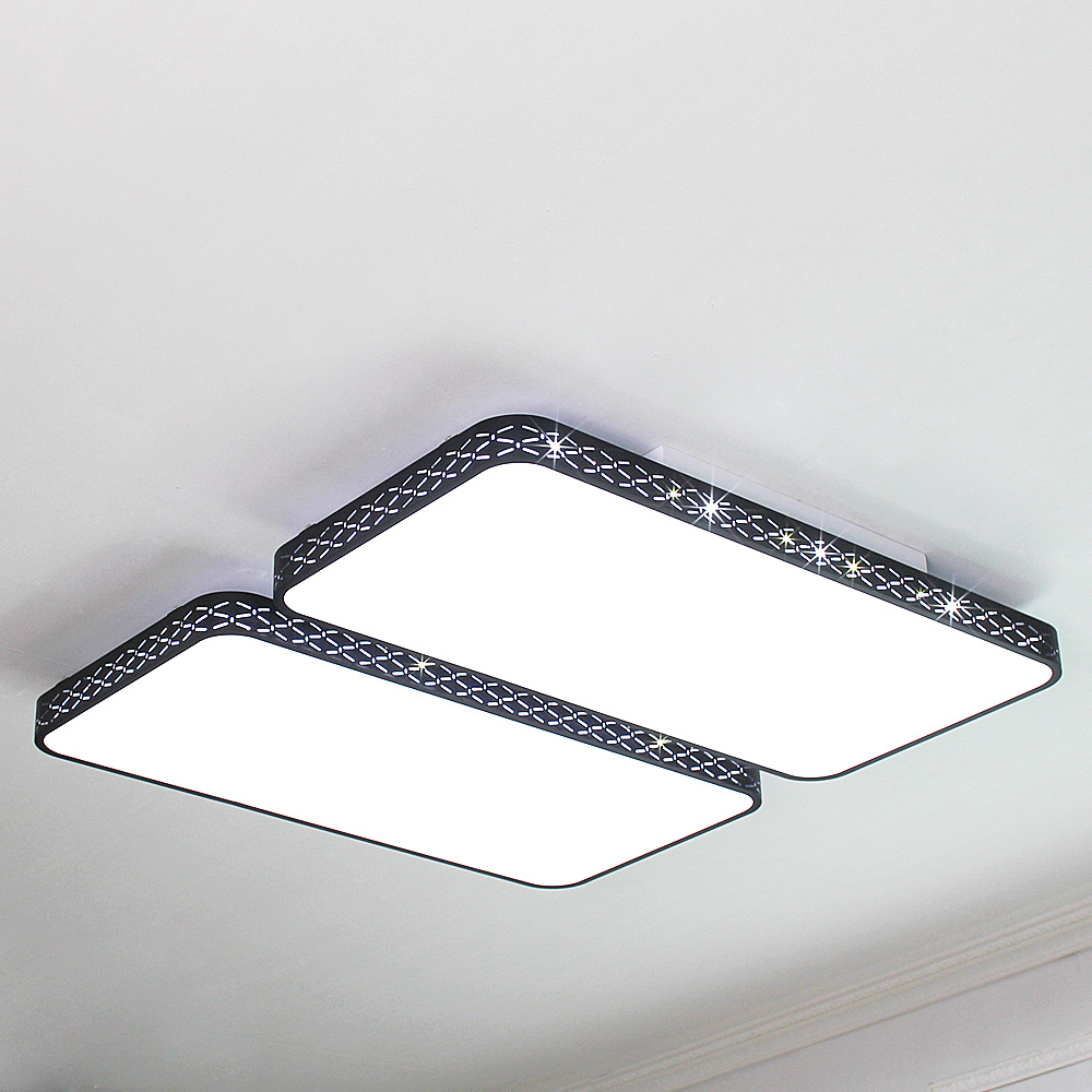 예스케이라이팅 구찌 화이트&블랙 LED 거실등 100W, 블랙 95,000원