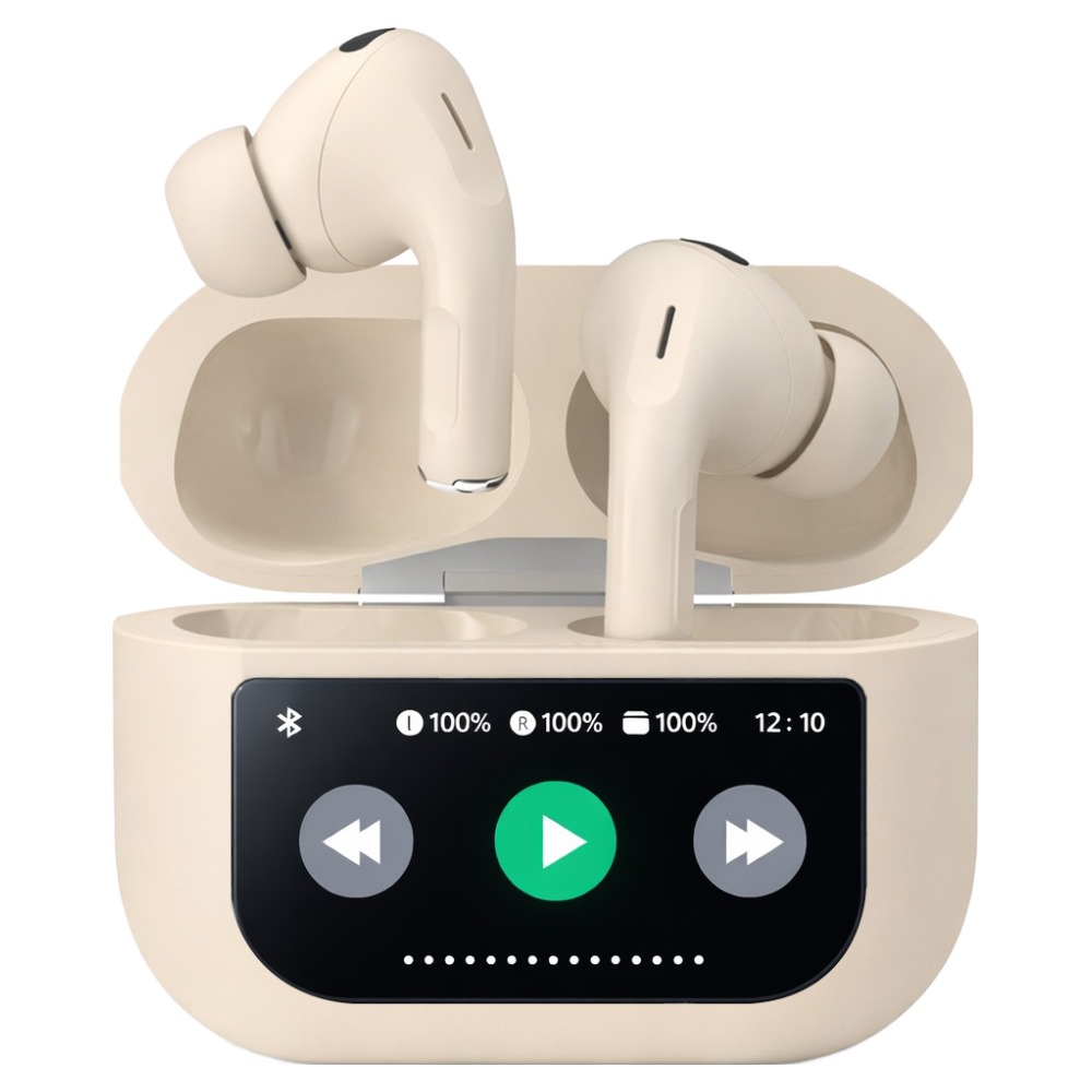 이어맥 PANTONE ANC 노이즈캔슬링 터치스크린 오토 페어링 C타입 충전 무선 블루투스 6.0 이어폰, 베이지, BT350A 21,900원