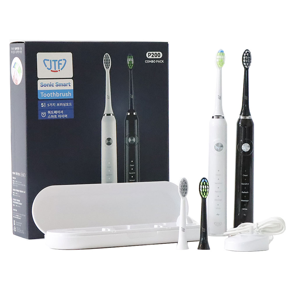 JTF P200 음파 전동 칫솔 무선충전 IPX7 완전방수 5가지 사용자모드 57,000원
