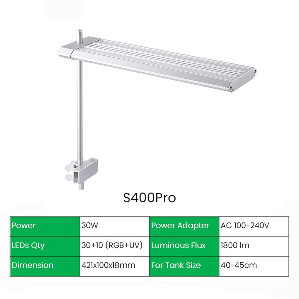 WEEK AQUA S 시리즈 RGB UV 스펙트럼 S300/400/450Pro Bluetooth App 제어 민물 Aquascaping 식물 수족관 LED 조명 88,600원