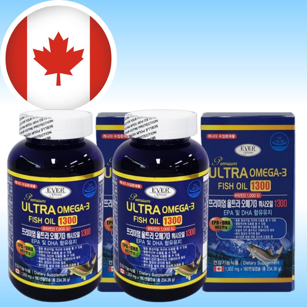 프리미엄 오메가3 피쉬오일 울트라 EPA DHA 혈중중성지질 180캡슐X2병, 180정, 2개 64,500원