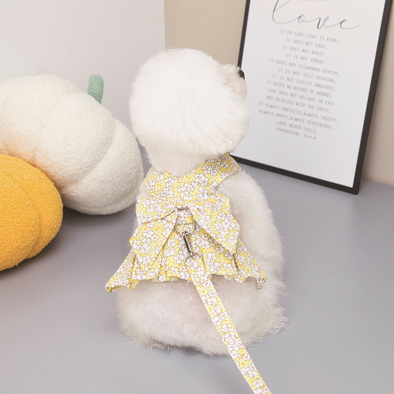 보리펫 반려동물 꽃무늬 원피스, 연노랑, 1개 12,900원