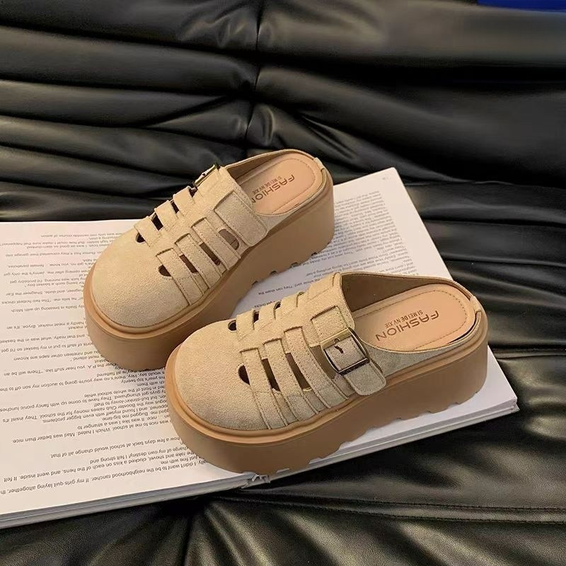 여성 편안한 통굽 슬립온 8CM 키높이 데일리 웨지힐 21,900원