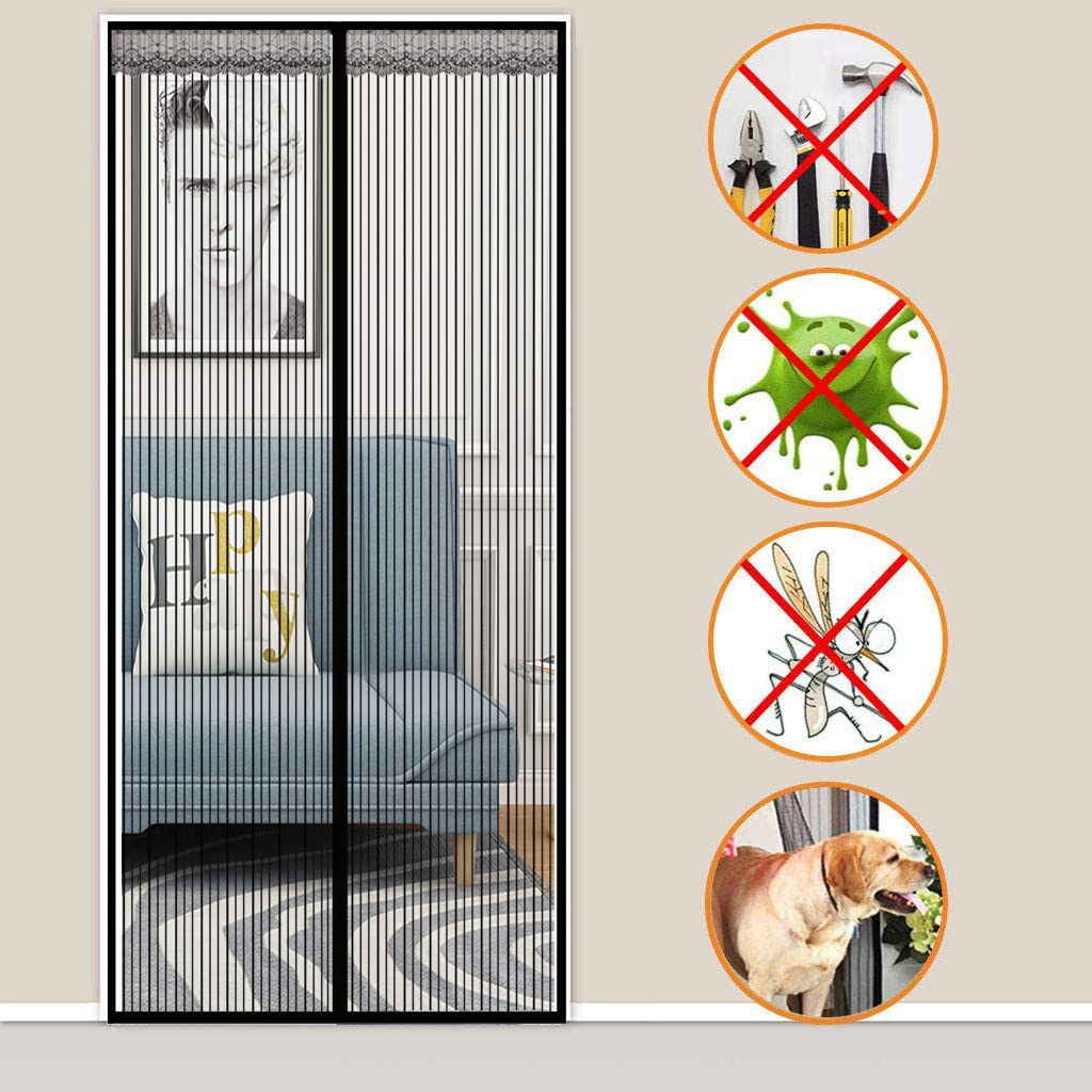 촘촘한 프리미엄 모기장 커튼，써머쿨 디자인 자석식 방충망 방문용,현관문 방문 커튼형모기장 자석식 방충망,고급 자석 방충망 해충 차단 모기장 18,200원