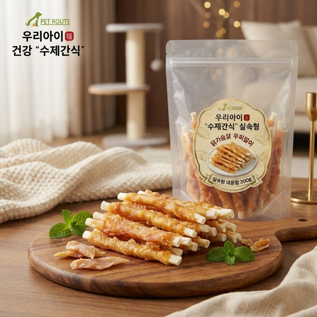 펫루트 우리아이 "수제간식" 실속형, 300g, 1개, 닭가슴살/우피말이 13,900원