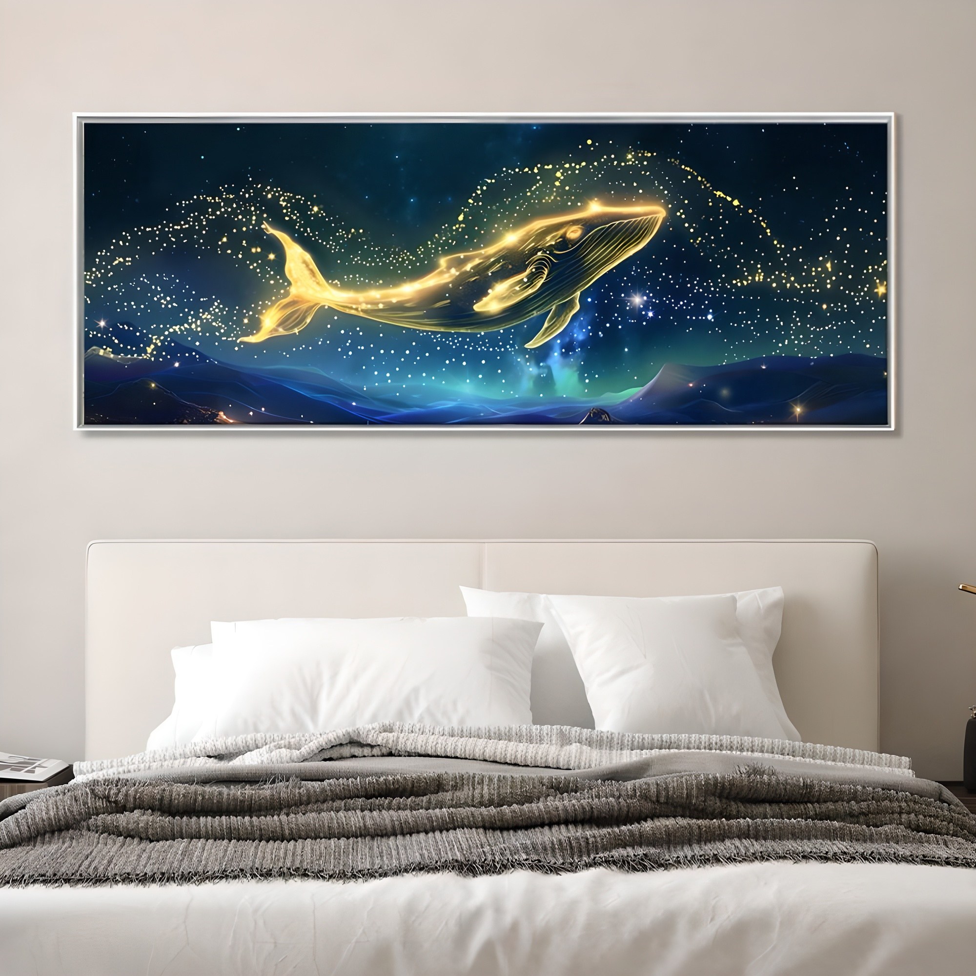 [인메이블] 돈들어오는 황금 고래 그림 거실 침실 인테리어 개업 집들이 이사 선물 대형 캔버스 풍수 돌고래 액자, 캔버스액자 169,000원