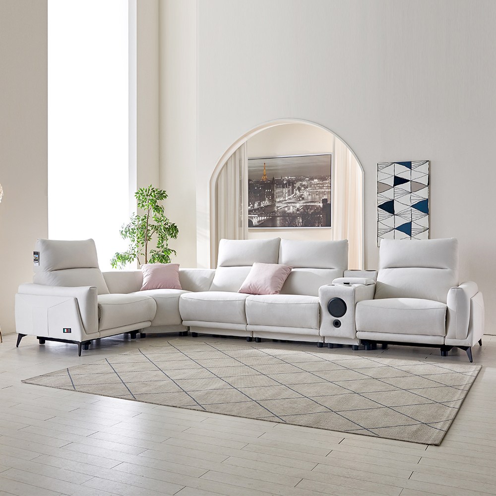 베르체 코너형 6인용 메카원단 패브릭 모듈 전동 리클라이너소파 홈바포함, 아이보리 2,252,000원