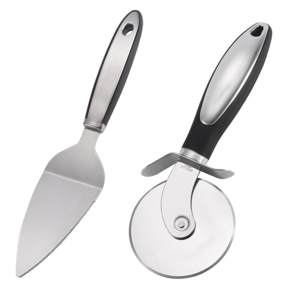 리빙온 스테인레스 롤러 피자커터 + 서버 세트, 실버, 1세트 9,080원