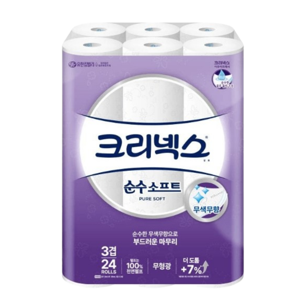 크리넥스 3겹 순수소프트 28m 24롤 4개 79,090원