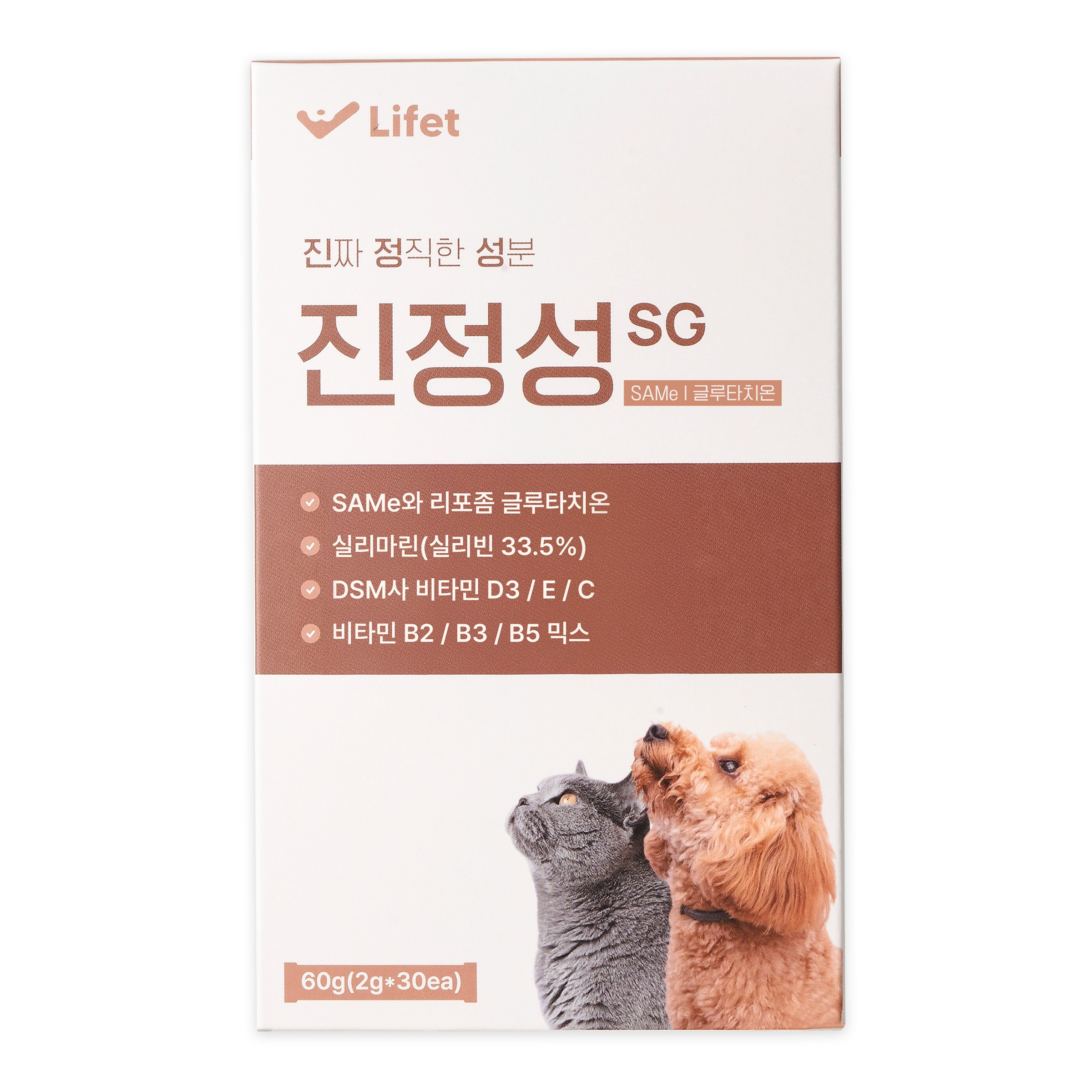 진정성 SG 간 담낭 영양제 강아지 고양이 SAMe 밀크씨슬 간수치, 1개, 심장/간, 30회분 27,000원