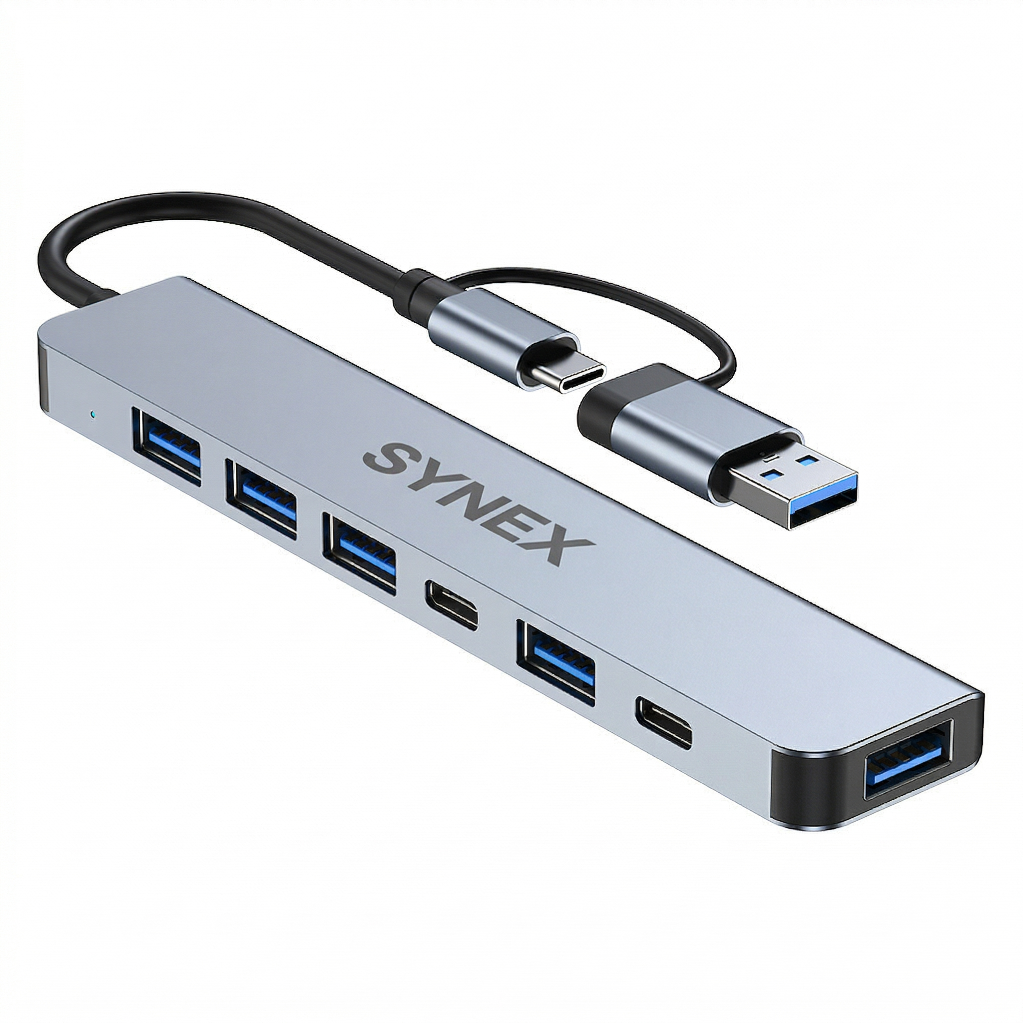 시넥스 고성능 USB 허브 C타입 허브 도킹스테이션 USB포트 USB멀티허브 USB-C 7 in 1, 1개, USB C - 7 in1 19,900원