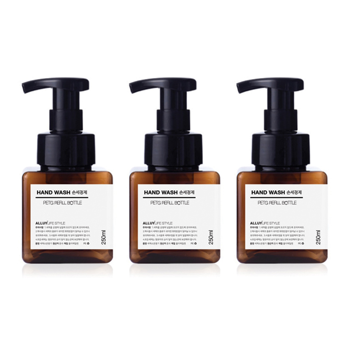알루이 거품용기 욕실디스펜서 공병 250ml 갈색, 갈색, 3개 9,900원