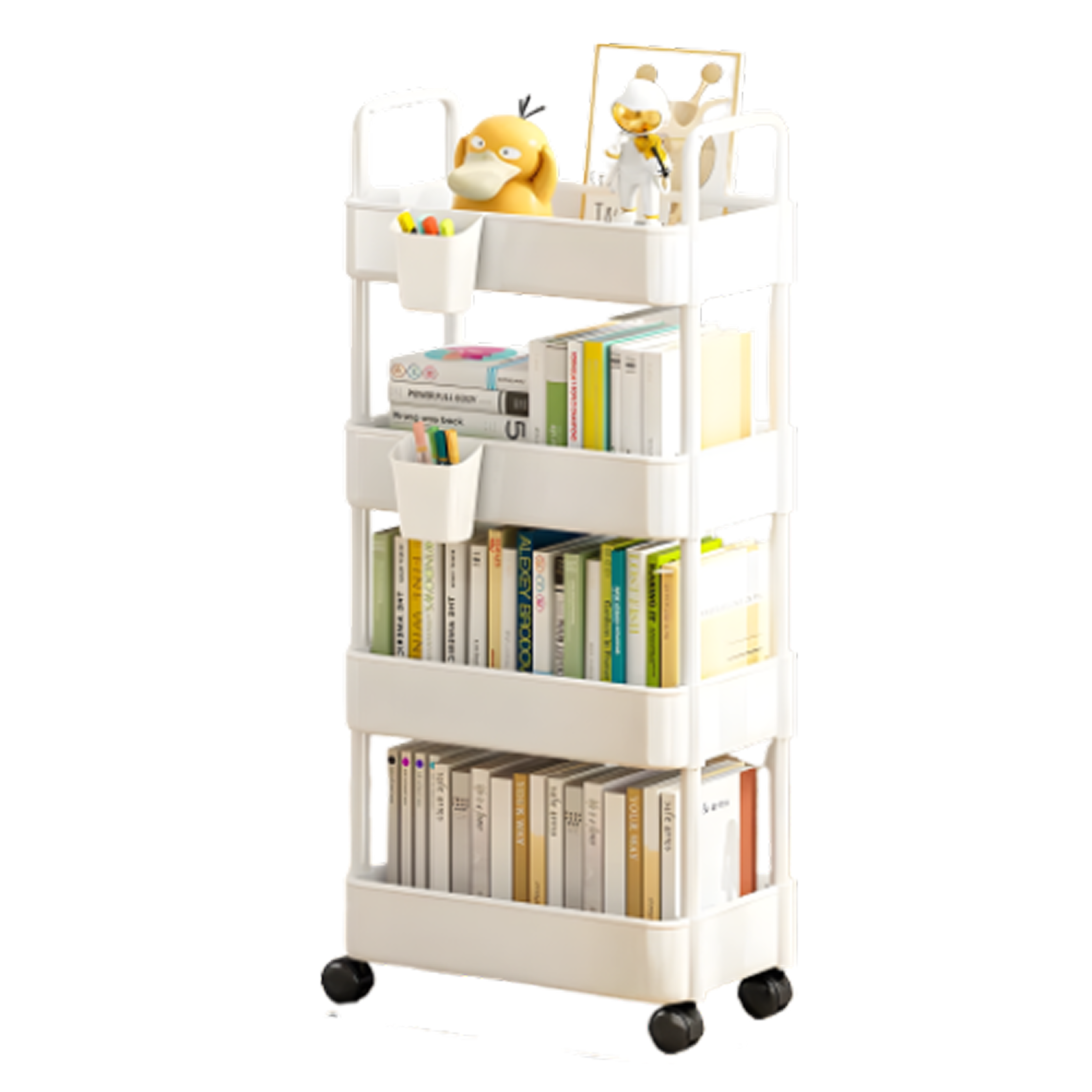 리브온 틈새 수납 정리대 트롤리 + 바퀴 + 걸이+ 스티커 + 걸이상자 2p 36 x 24 x 97 cm, 화이트, 4단 8,090원