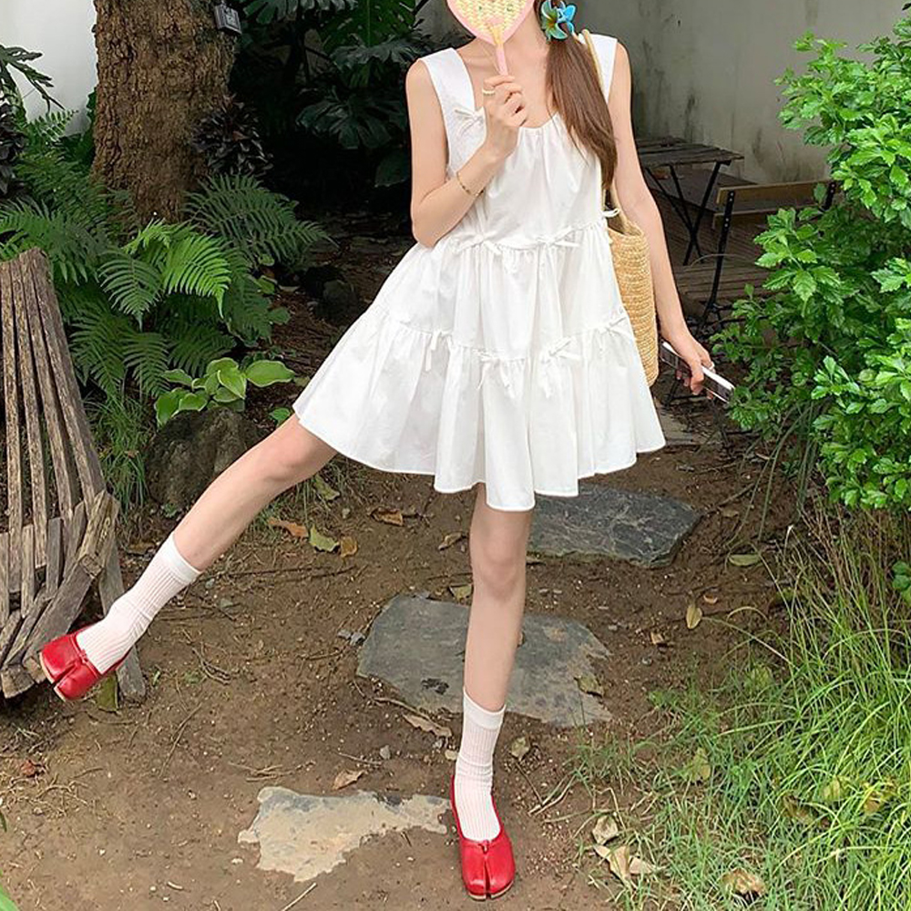 더시럽 여성용 리본 보타이 캉캉 나시 미니 원피스 24,560원