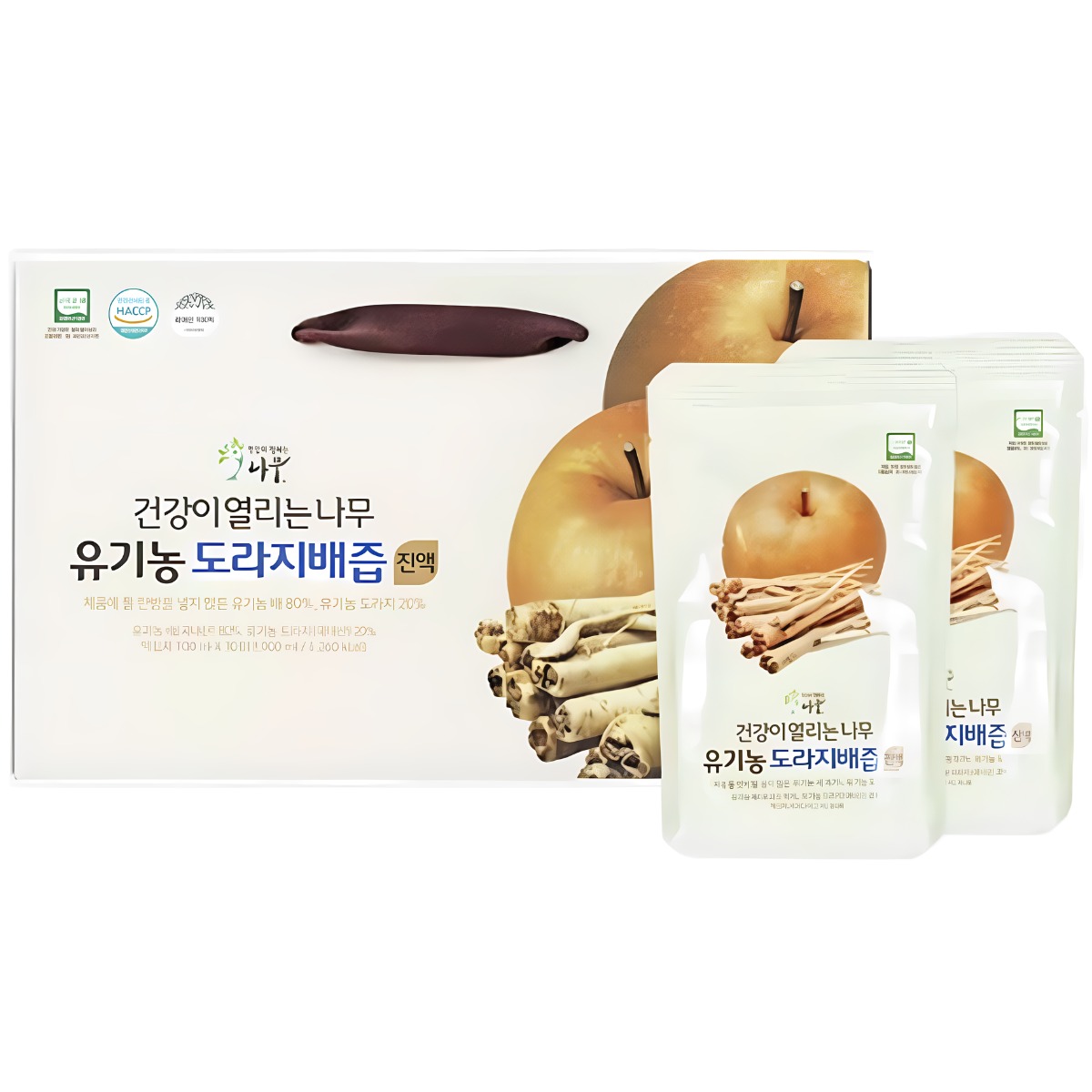목관리 [건강이열리는나무] 도라지20% 배80% 꿀조합 진한 유기농 도라지배즙 진액 (100ml X 30포), 3L, 1개 37,000원