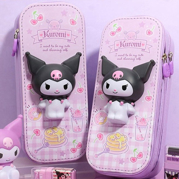 쿠로미 스퀴시 2단 필통 초등학생 학용품 분리수납 말랑한 캐릭터 장식 16,800원