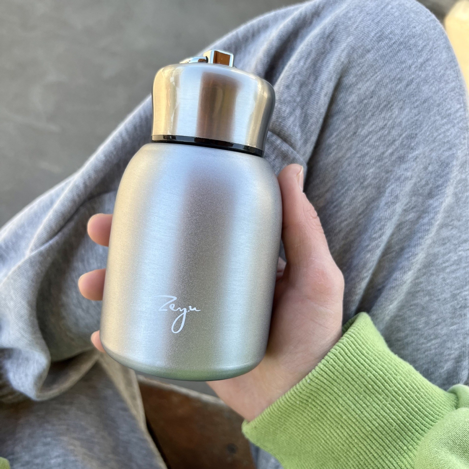 AIDU 미니 304 스테인리스 포켓 텀블러 휴대용 귀여운 300ml 배부른 물컵, 실버, 300ml, 1개 8,800원