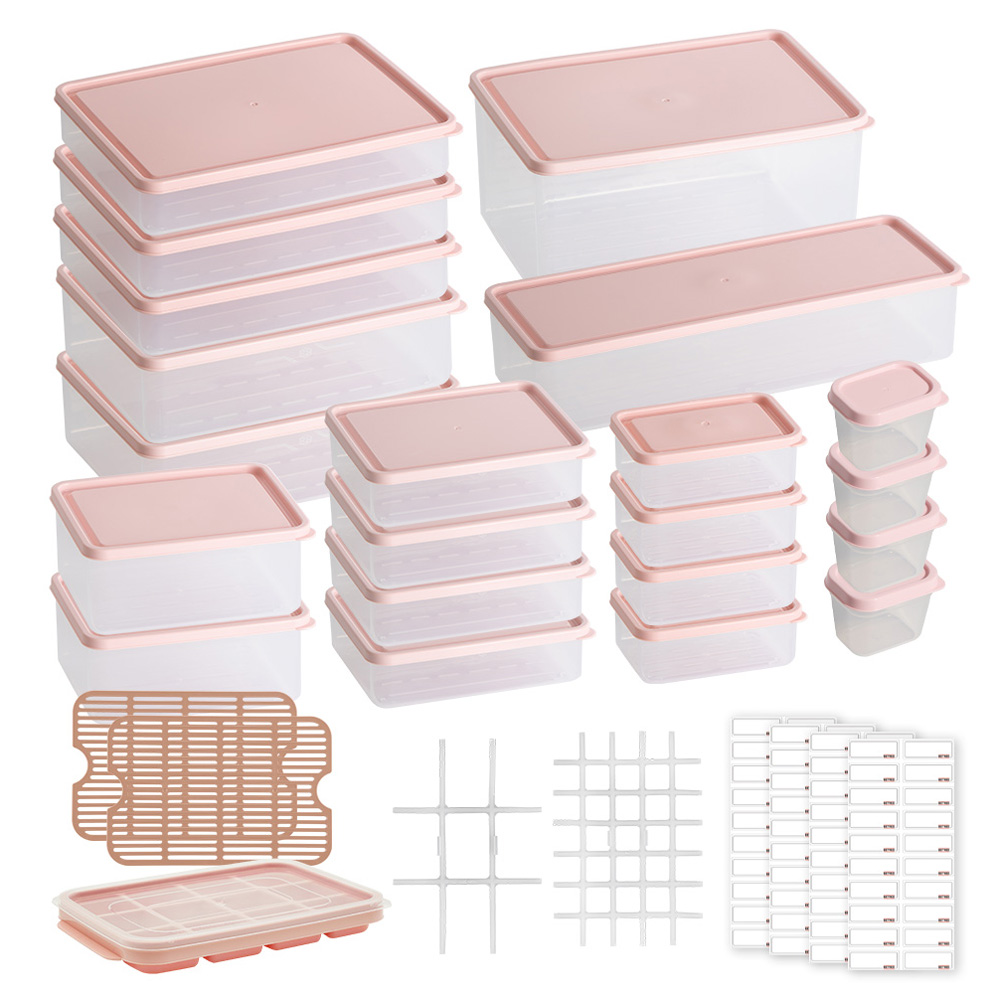 비트리 시즌2 부드럽게 휘어지는 냉동실 냉장고 정리용기 30p 세트 핑크, 1세트, 1개 43,400원