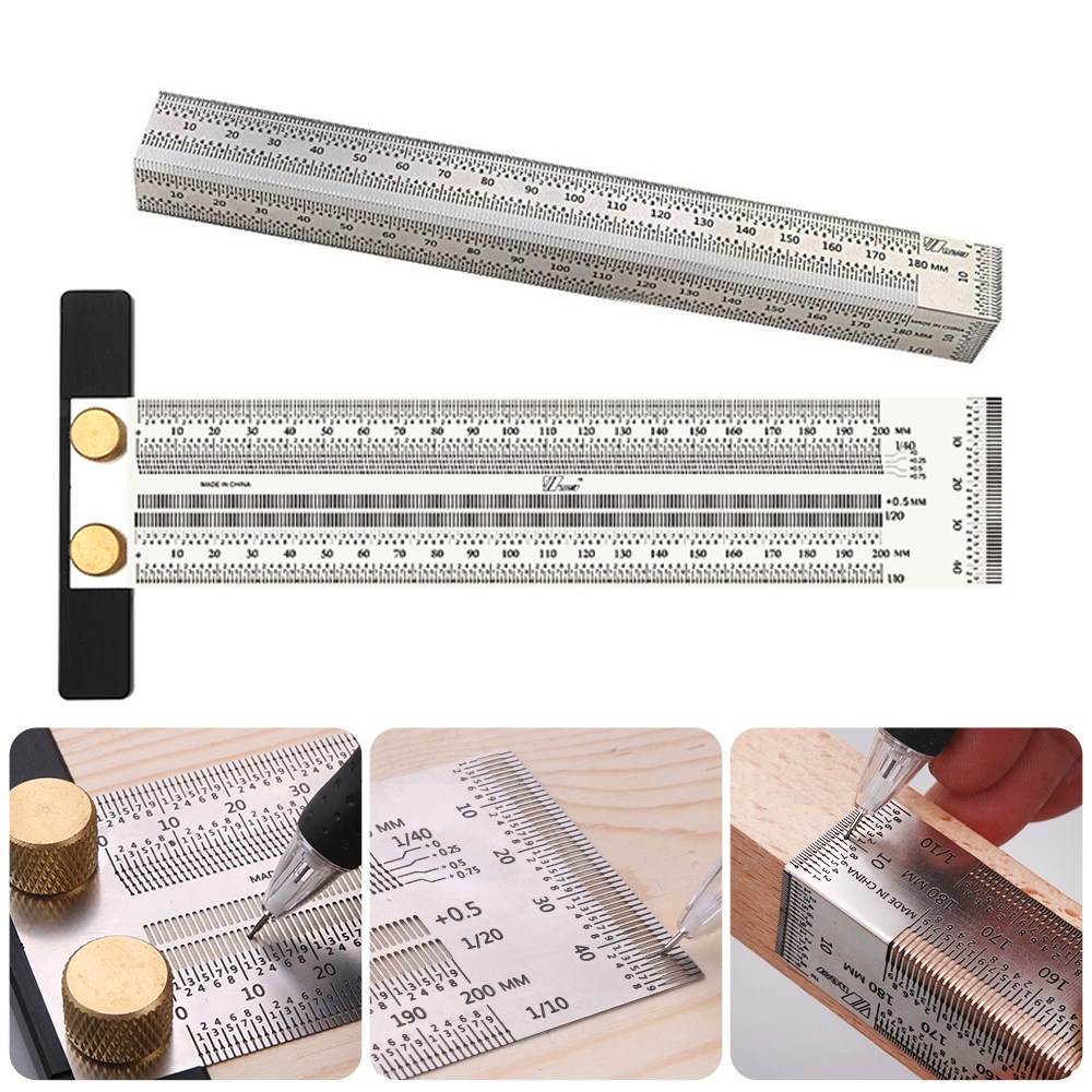아띠꼴로 목공자 목공 눈금자 직각자 연귀자 정밀 마킹자 선긋기 스크라이브 게이지 T자, 1개 16,400원