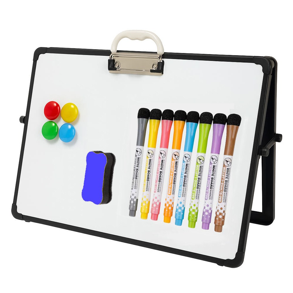 문구백서 양면 미니 화이트보드 + 클립보드 + 마카펜 + 지우개 세트 30x40 이동식 탁상용 스탠드 자석 칠판 메모 29,800원