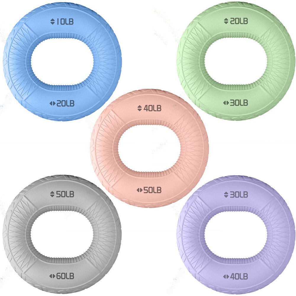 실리콘 미니 도넛 악력기, 듀얼 투웨이 손 마사지 재활 헬스 요가 훈련 용 그립 5종 세트, 1개 14,900원